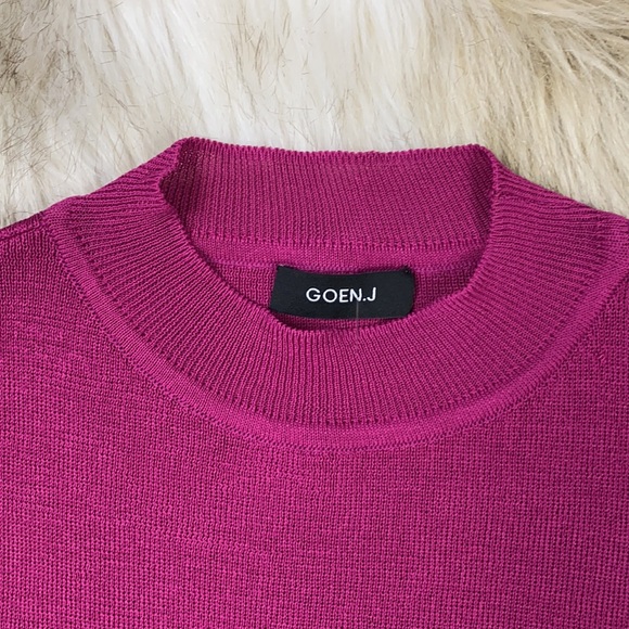 Goen.J Cut-Out Mock Neck Three-Quarter Sleeve Pink Top, Size 6, New with tags - Picture 7 of 11